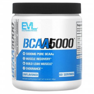 مكمل bcaa 5000 من EVLution Nutrition، بدون نكهات، 10.58 أونصة (300 جم)