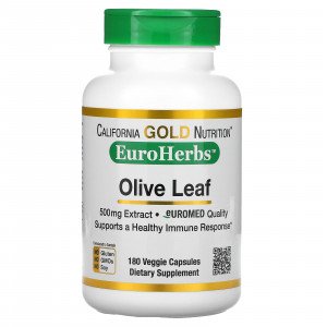 California Gold Nutrition Olive Leaf Extract capsules dietary supplements 500 mg - 180 capsules