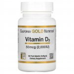 California Gold Nutrition Vitamin D3 -50 mcg (2000 IU) - 90 Fish Gelatin Soft gels